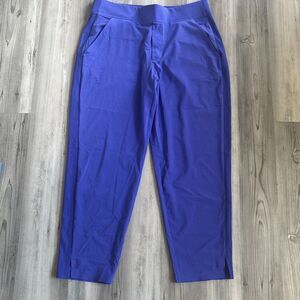 Athleta Brooklyn Blue Purple Activewear Comfort Gym Travel Ankle Pants Size 10P